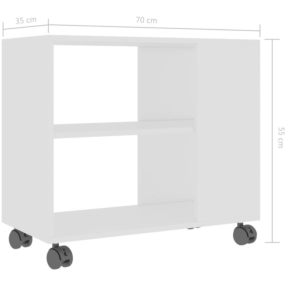 Tavolino da Salotto Bianco 70x35x55 cm in Legno Multistrato - Foto 9