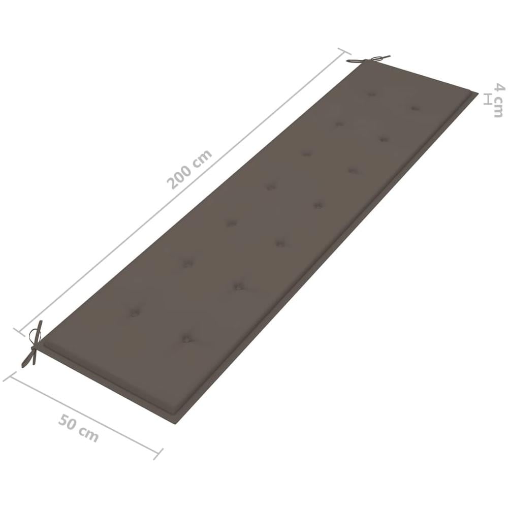 Cuscino per Panca da Giardino Grigio Talpa 200x50x4 cm - Foto 12