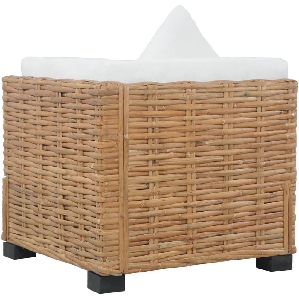 Divano Angolare con Cuscini in Rattan Naturale - Foto 1