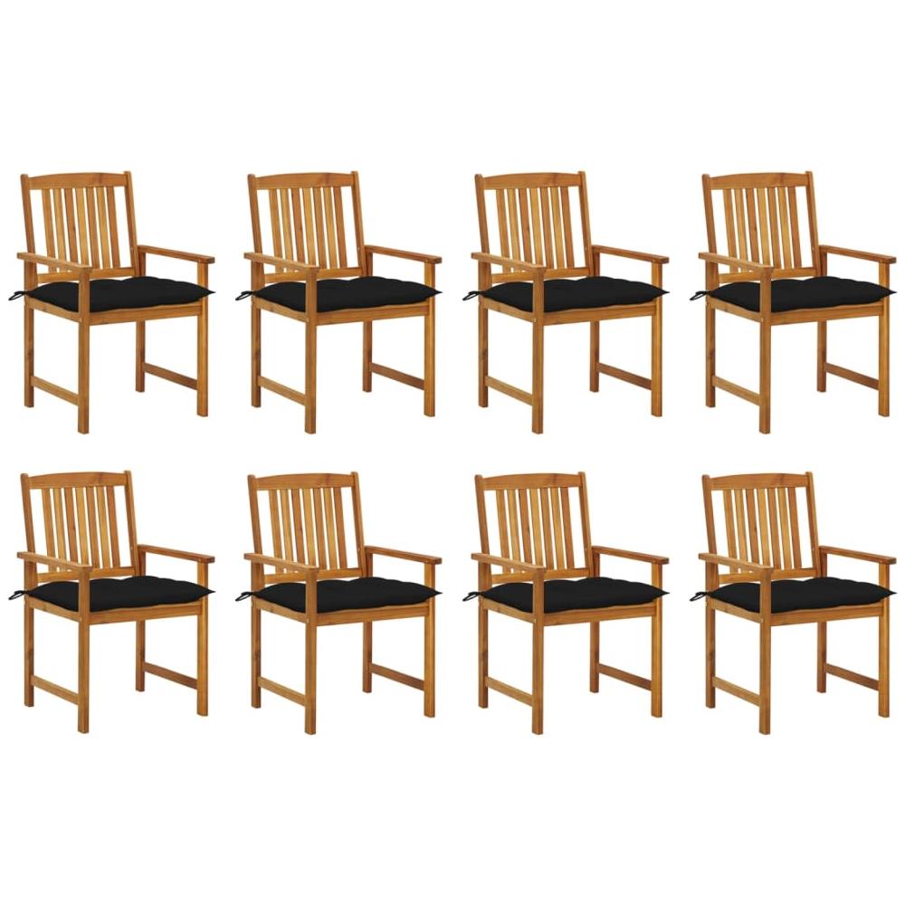 Sedie da Giardino con Cuscini 8 pz in Legno Massello di Acacia - Foto 1