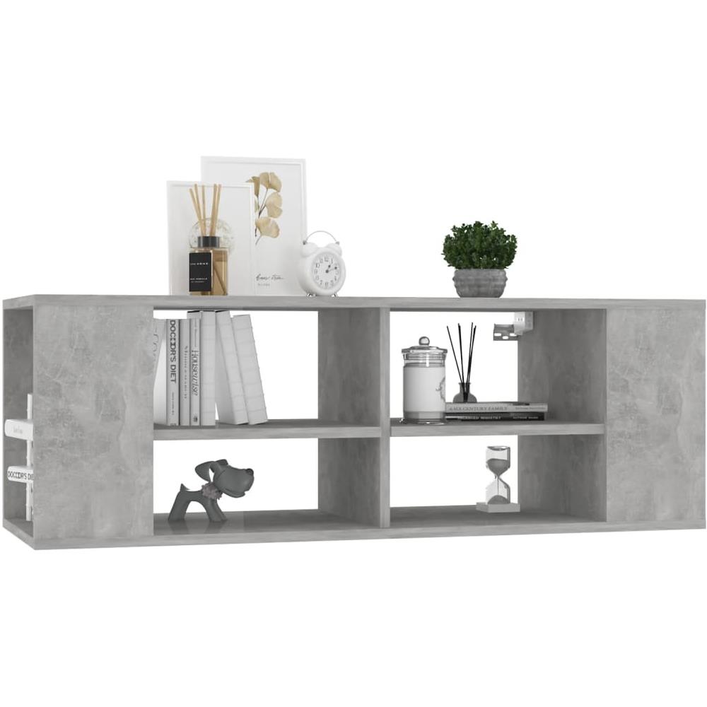 Mobile TV Parete Grigio Cemento 102x35x35 cm Legno Multistrato - Foto 3