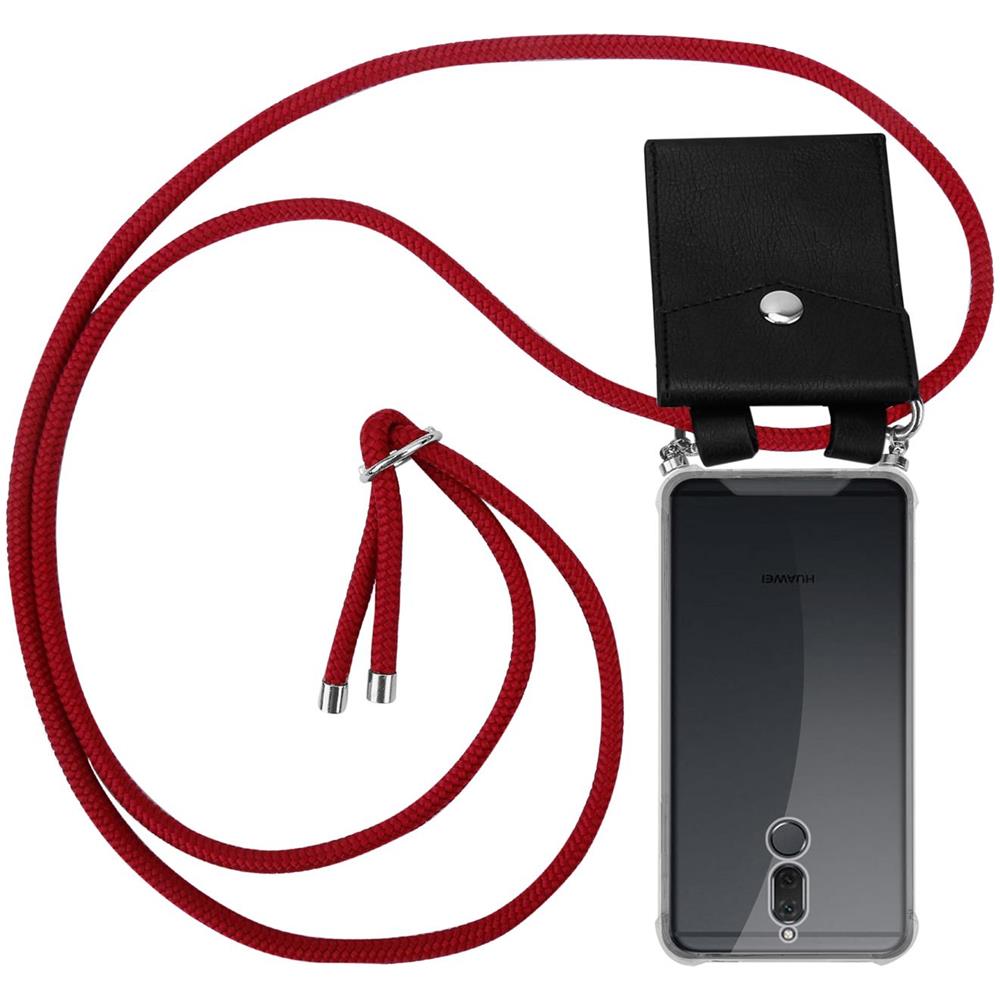 Catena Di Telefoni Cellulari Compatibile Con Huawei Mate 10 Lite In Rosso Rubino - Coperchio Protettivo In Silicone Con Anelli D'argento, Cinturino In Corda E Custodia Staccabile - Foto 1