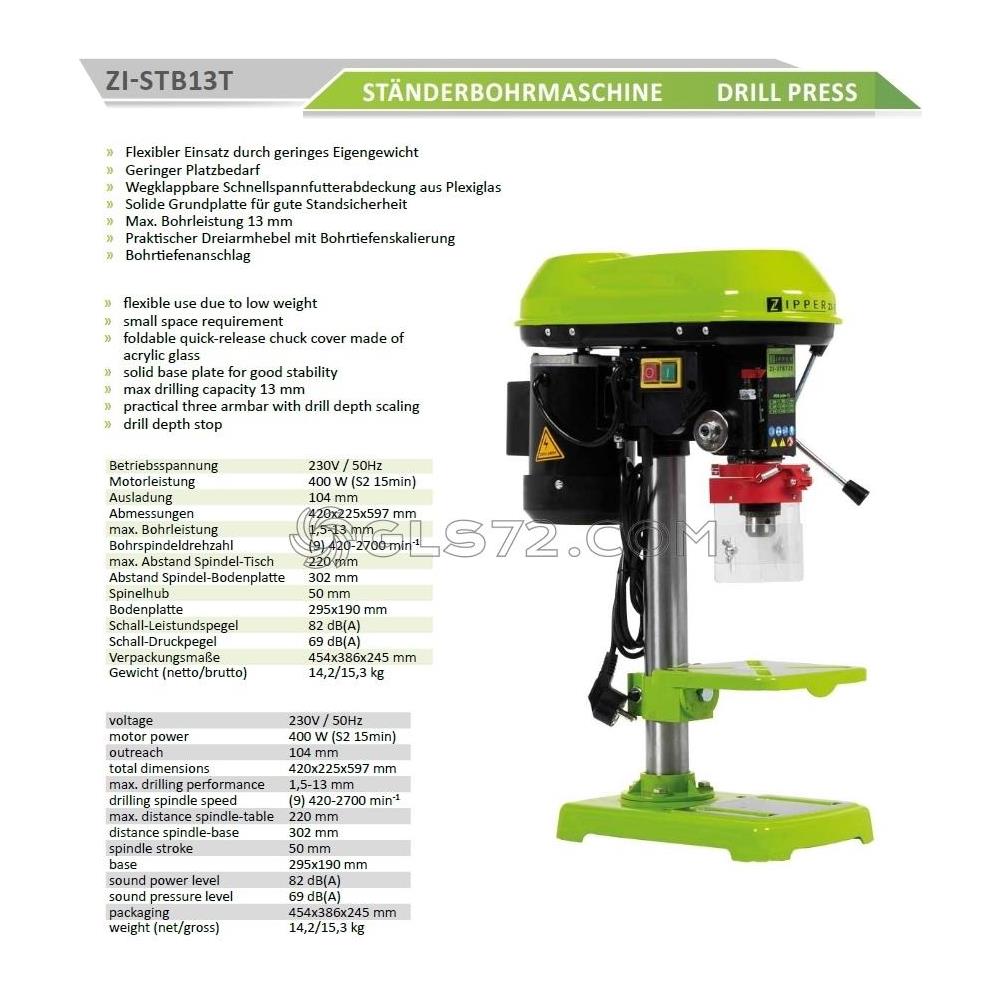 Trapano A Colonna Da Banco 400w Zi-stb13t - Foto 4