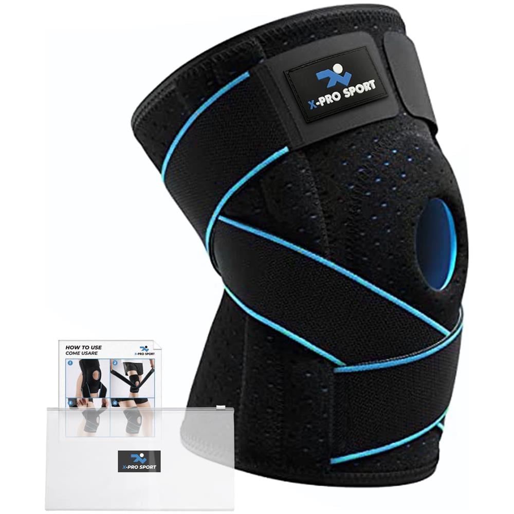 Tutore Ginocchio Con Stabilizzatori Laterali, Ginocchiera Rotulea Regolabile, Supporto Menisco Legamenti Crociati, Tutore Ortopedico Traspirante Professionale Per Uomo E Donna - Foto 1