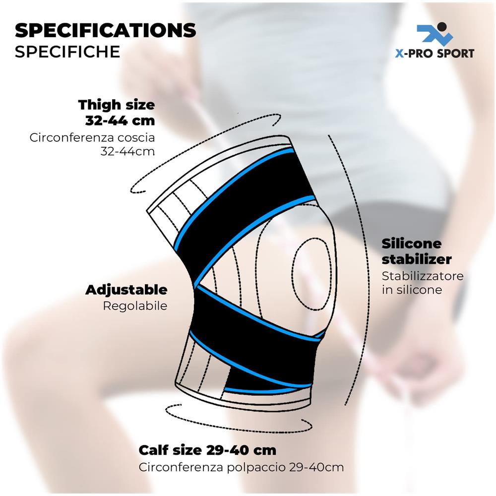 Tutore Ginocchio Con Stabilizzatori Laterali, Ginocchiera Rotulea Regolabile, Supporto Menisco Legamenti Crociati, Tutore Ortopedico Traspirante Professionale Per Uomo E Donna - Foto 7
