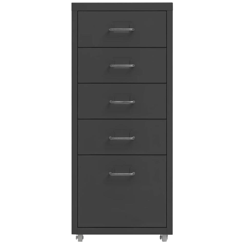 Schedario Mobile Antracite 28x41x69 cm in Metallo - Foto 2