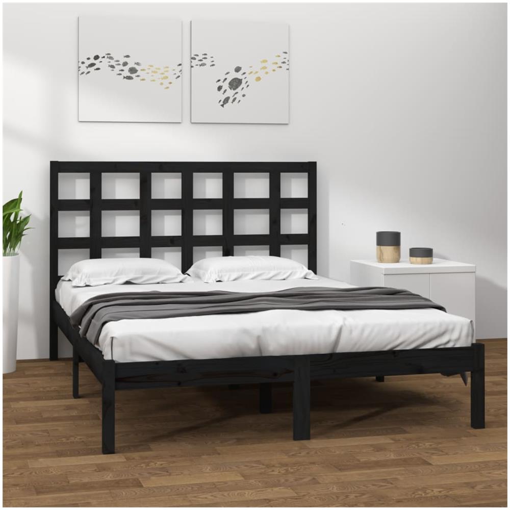 Giroletto Nero In Legno Massello 200x200 Cm - Foto 1