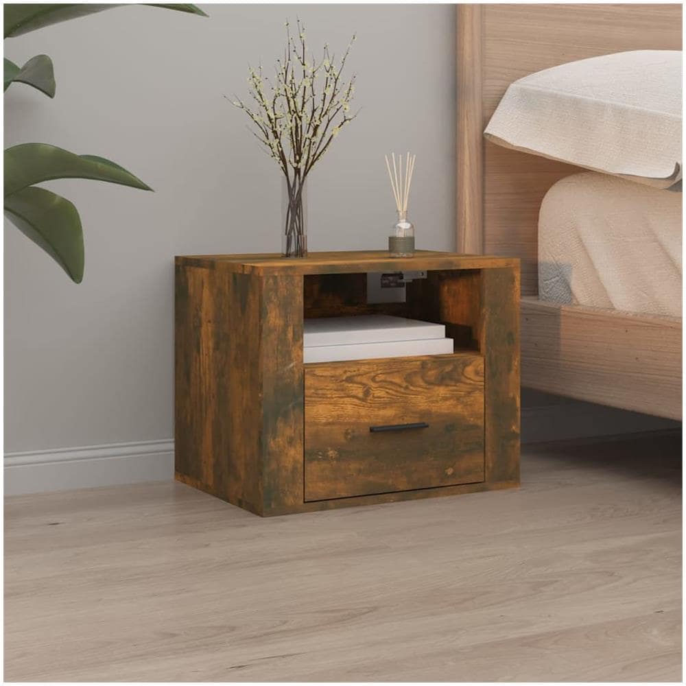 Comodino A Muro Rovere Fumo 50x36x40 Cm - Foto 1