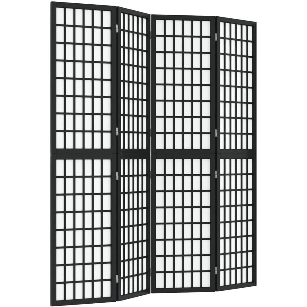 Divisorio Pieghevole 4 Pannelli Stile Giapponese 160x170cm Nero - Foto 2
