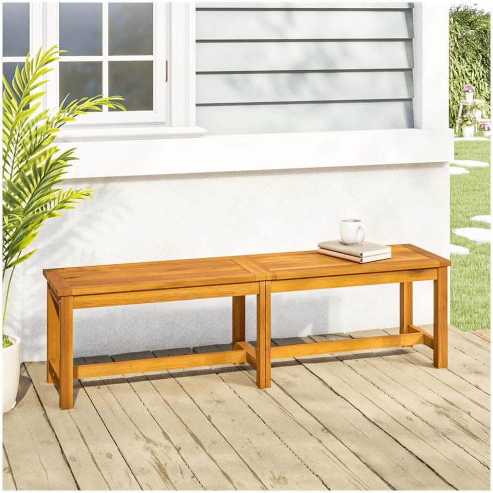 Panca da Giardino 150x35x45 cm in Legno Massello di Acacia - Foto 1