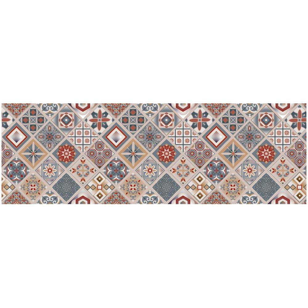 Tappeto Passatoia Cucina Antiscivolo Digitale Dis. Maiolica Mattonella Multicolor 50x230 Multicolor - Foto 2