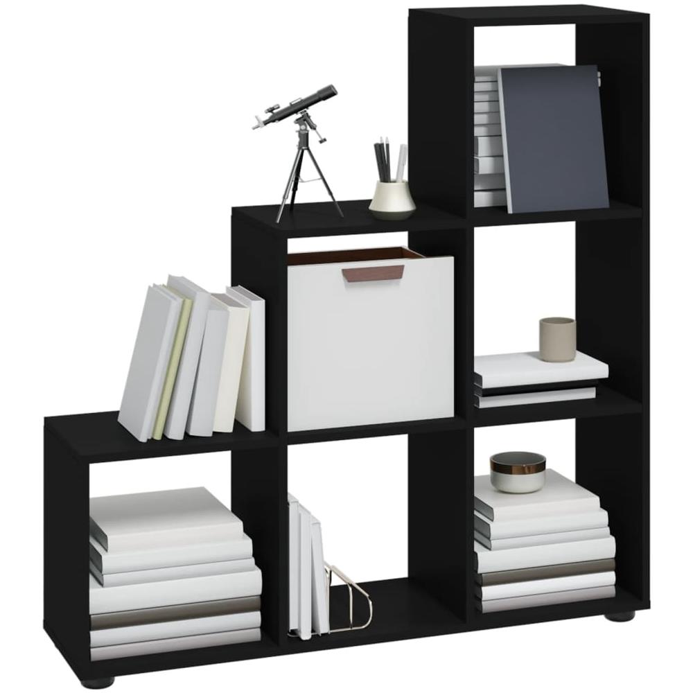 Libreria A Scala Nera 107 Cm In Legno Multistrato - Foto 3