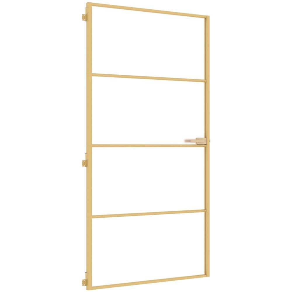 Porta Interni Sottile Oro 102,5x201,5 Vetro Temperato Alluminio - Foto 2