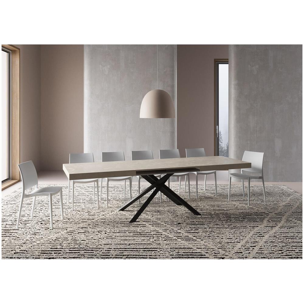 Tavolo allungabile 90x200/304cm Karida cashmere gambe antracite - Foto 3