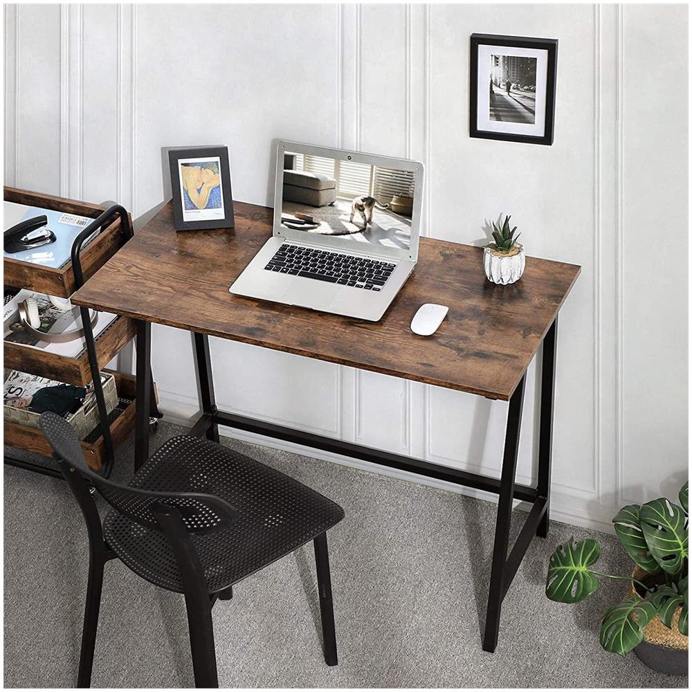 SCRIVANIA PER COMPUTER Valora in stile rustico con struttura in metallo per ufficio domestico - Foto 7