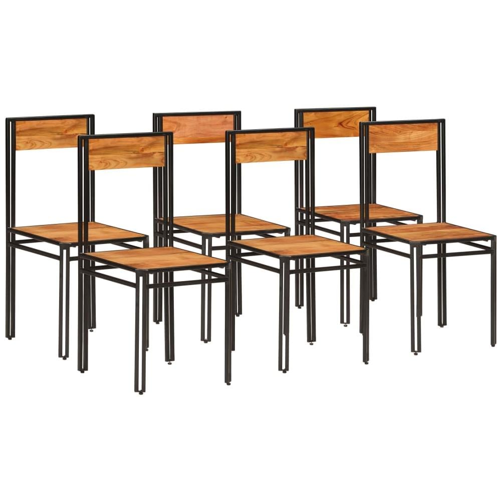 Sedie Da Pranzo 6 Pz Massello Di Acacia Con Finitura Sheesham - Foto 1