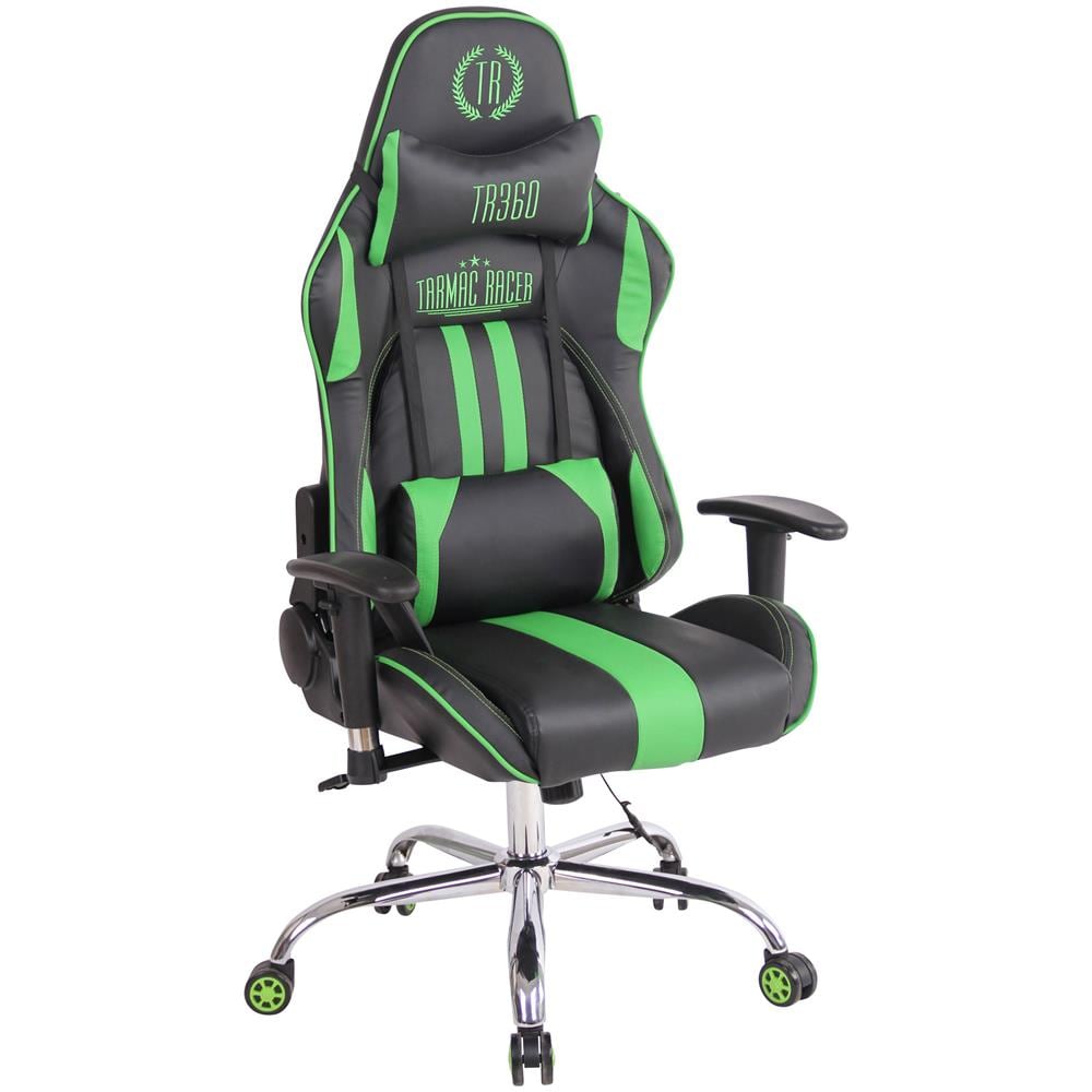 Sedia Ufficio Massaggiante E Riscaldata Limit XM in Similpelle I Poltrona Racing Scrivania Schienale Reclinabile I Poltrona Relax Gamer Nero / Verde - Foto 1