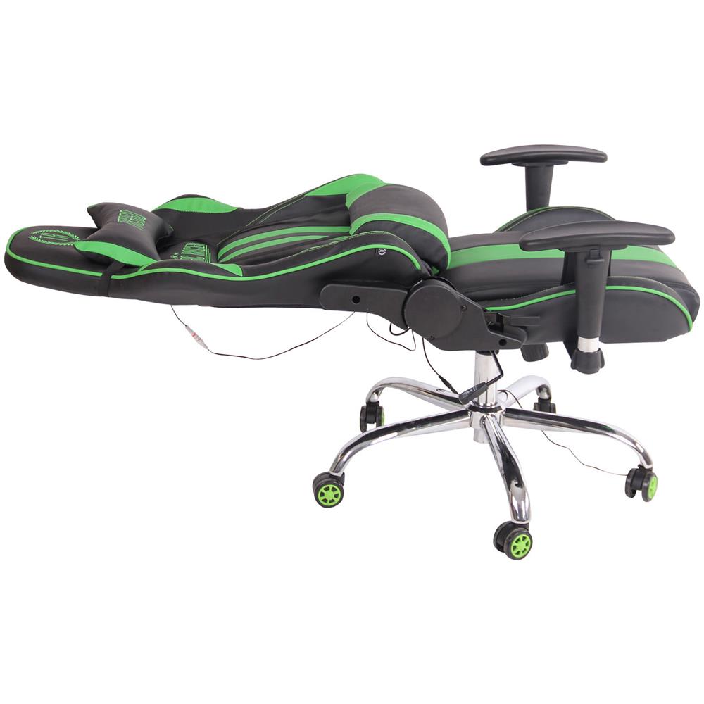 Sedia Ufficio Massaggiante E Riscaldata Limit XM in Similpelle I Poltrona Racing Scrivania Schienale Reclinabile I Poltrona Relax Gamer Nero / Verde - Foto 5