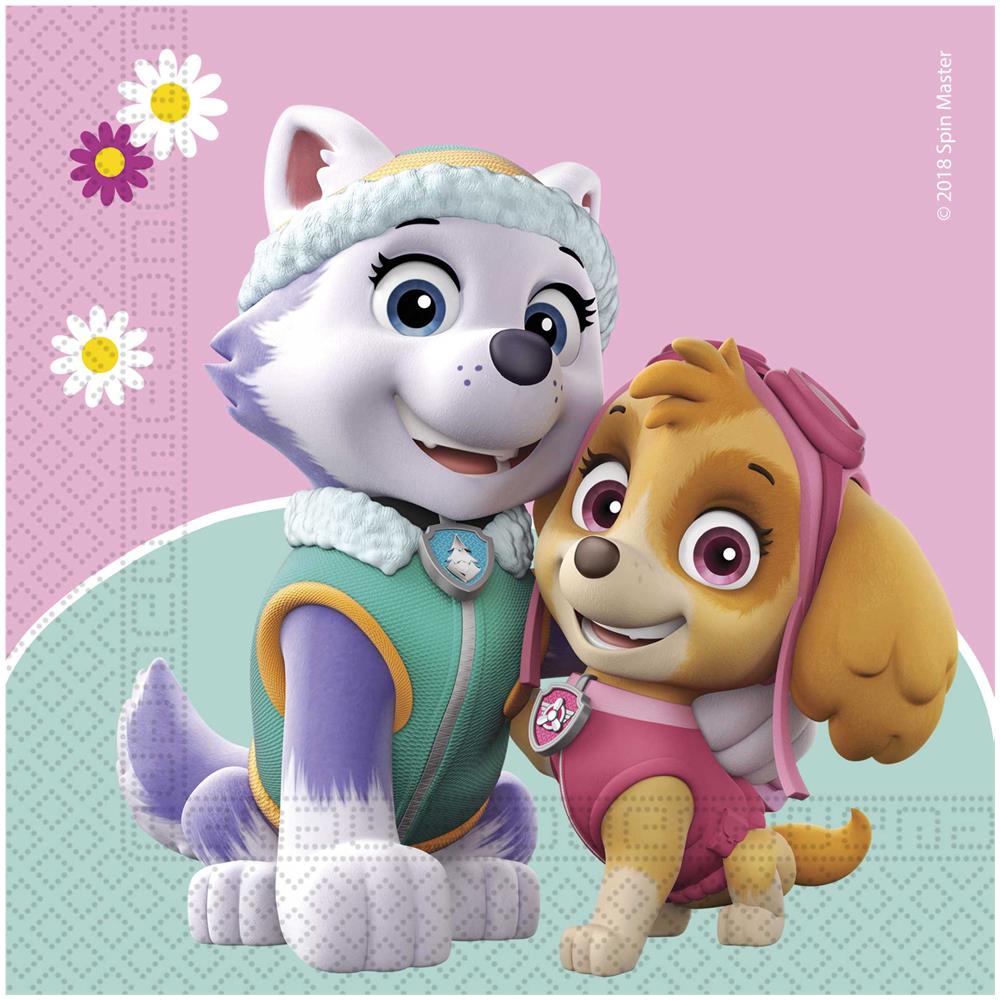 Procos - 20 Tovaglioli Di Carta Rosa E Menta Paw Patrol - Foto 1