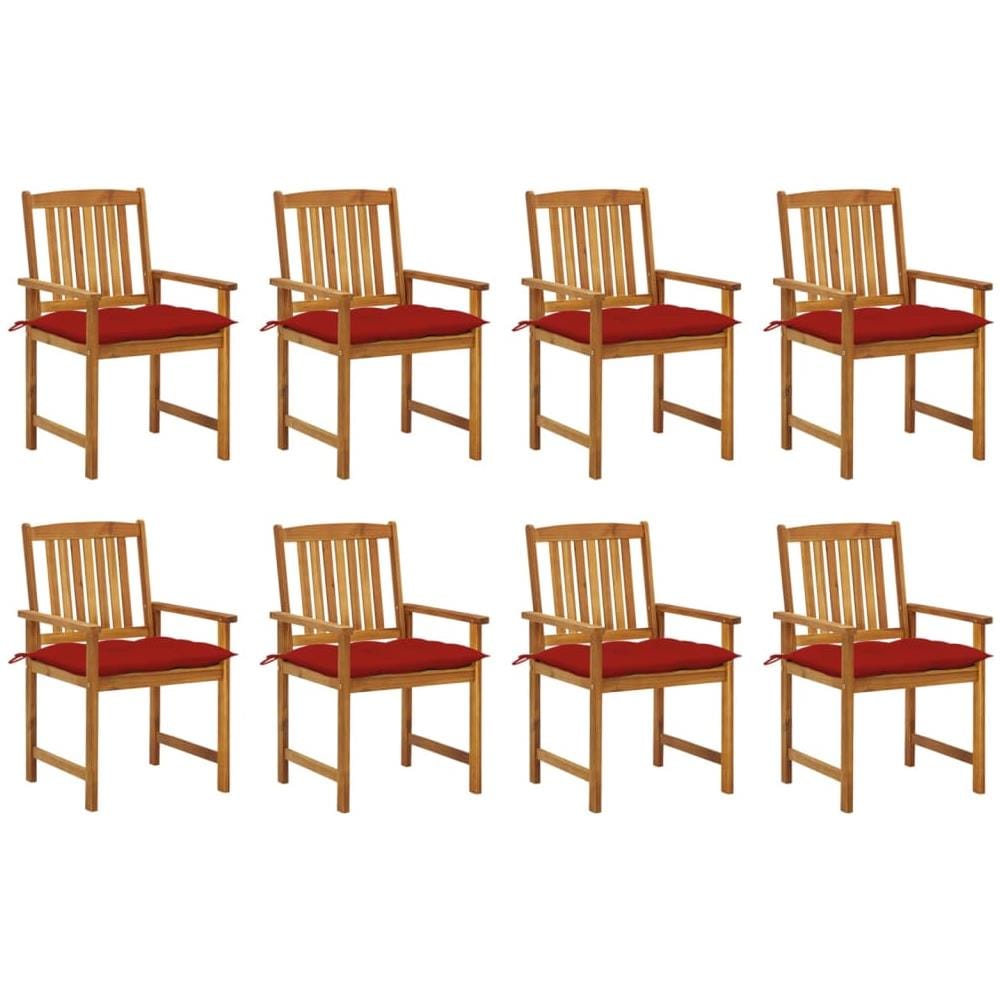 Sedie da Giardino con Cuscini 8 pz in Legno Massello di Acacia - Foto 1