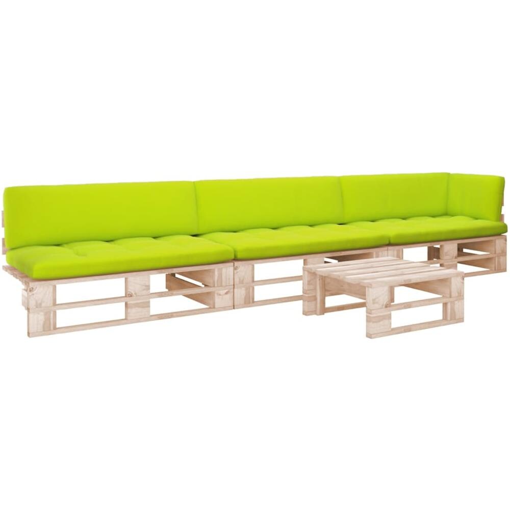 Set Divani in Pallet con Cuscini 4 pz in Pino Impregnato - Foto 1