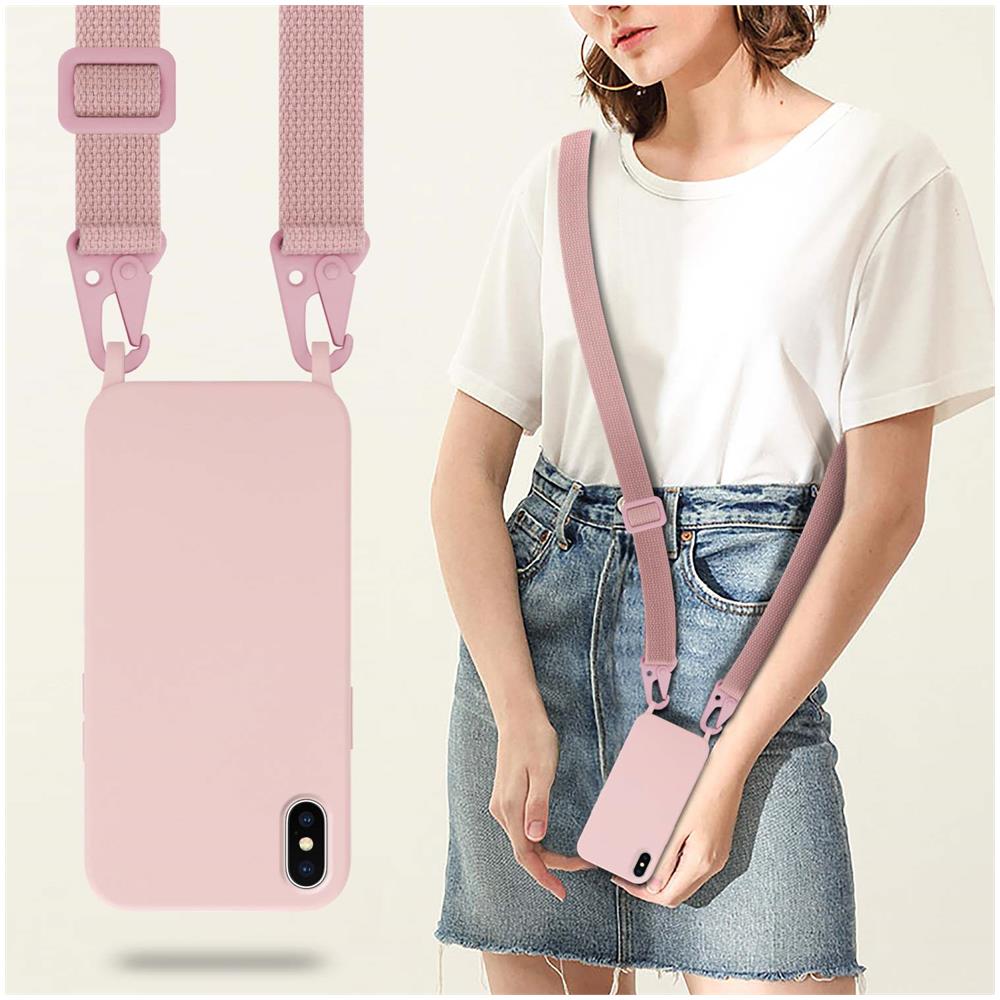 Catena Di Telefoni Cellulari Compatibile Con Apple Iphone X / Xs In Liquid Rosa - Coperchio Di Protezione In Silicone Con Cordino Regolabile In Lunghezza - Foto 7