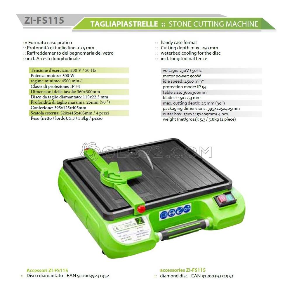 Tagliapiastrelle Elettrica Ad Acqua Taglierina Piastrelle Zi-fs115 - Foto 2