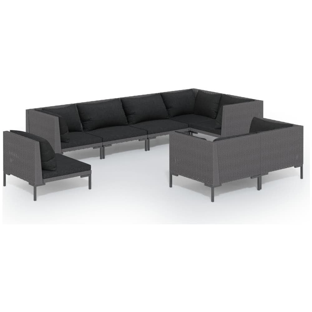 Set Divani da Giardino 6 pz con Cuscini Grigio Scuro in Bambù 2391831