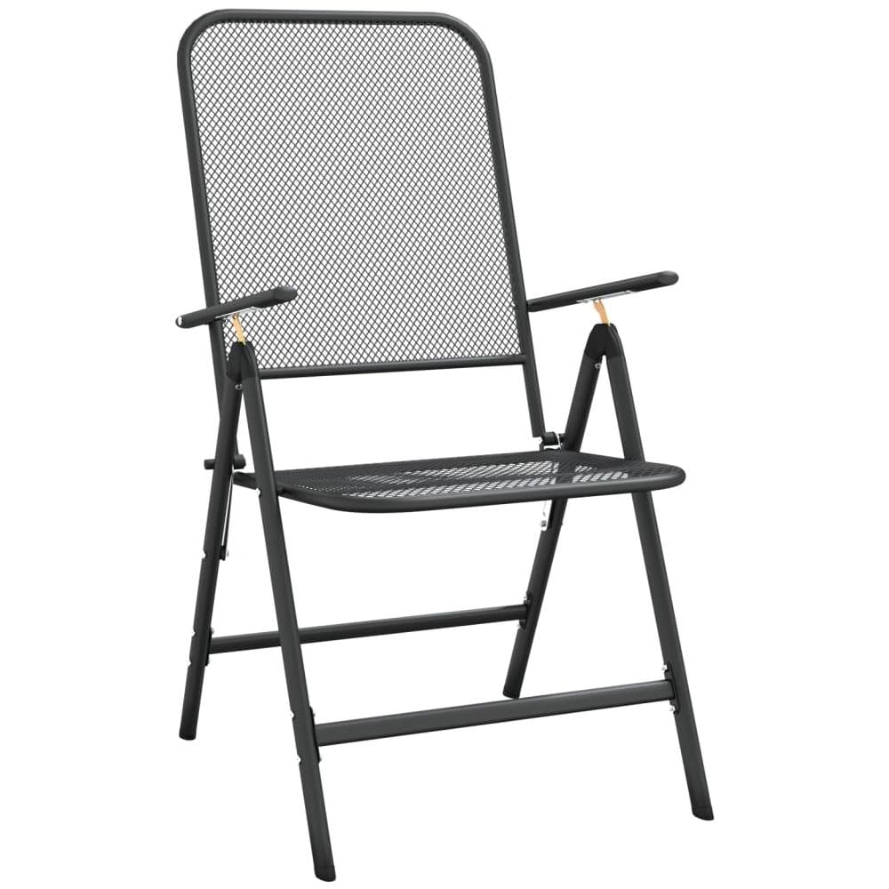 Set Da Pranzo Per Giardino 3pz Rete Metallica Espansa Antracite - Foto 7
