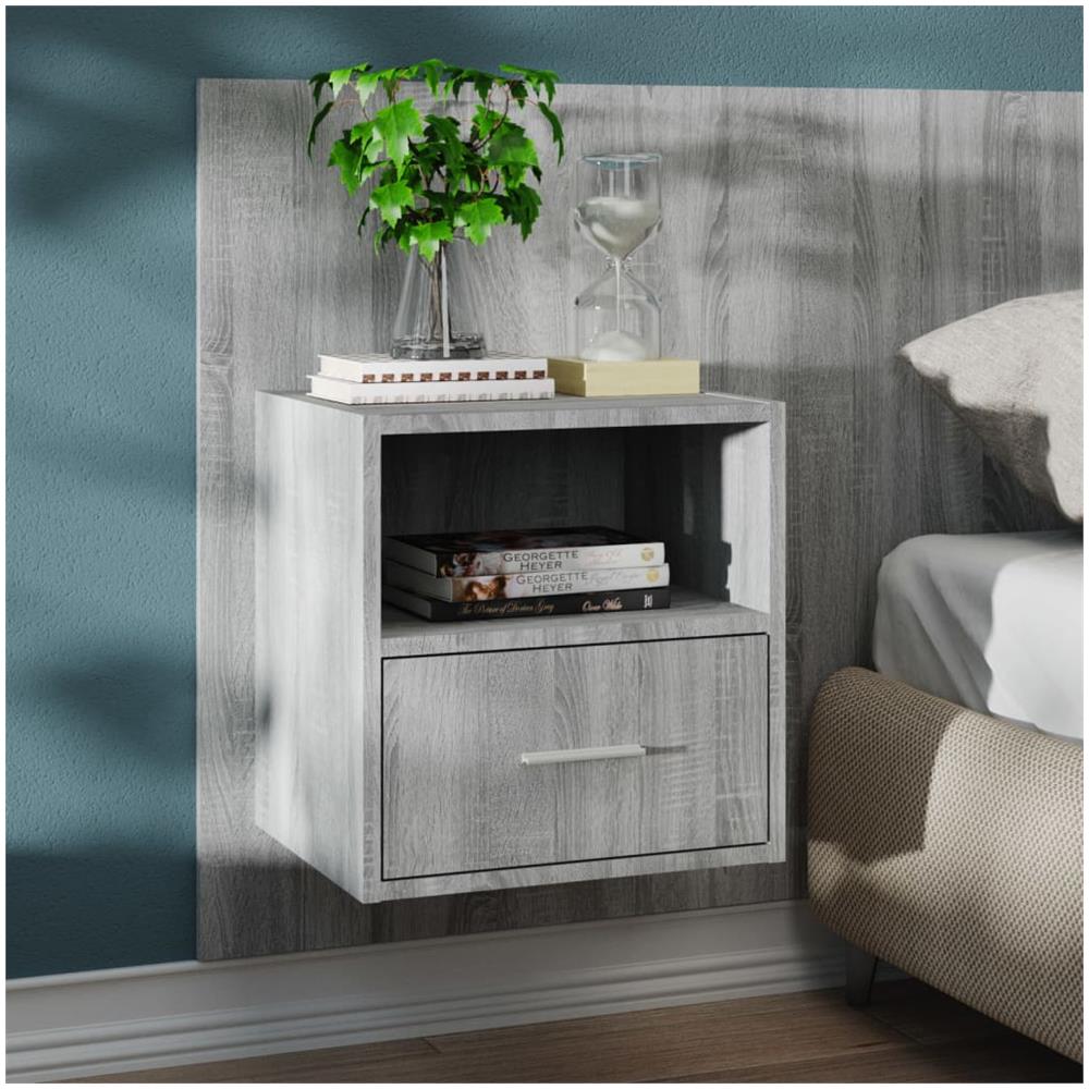 Comodini a Muro 2 pz Grigio Sonoma - Foto 2