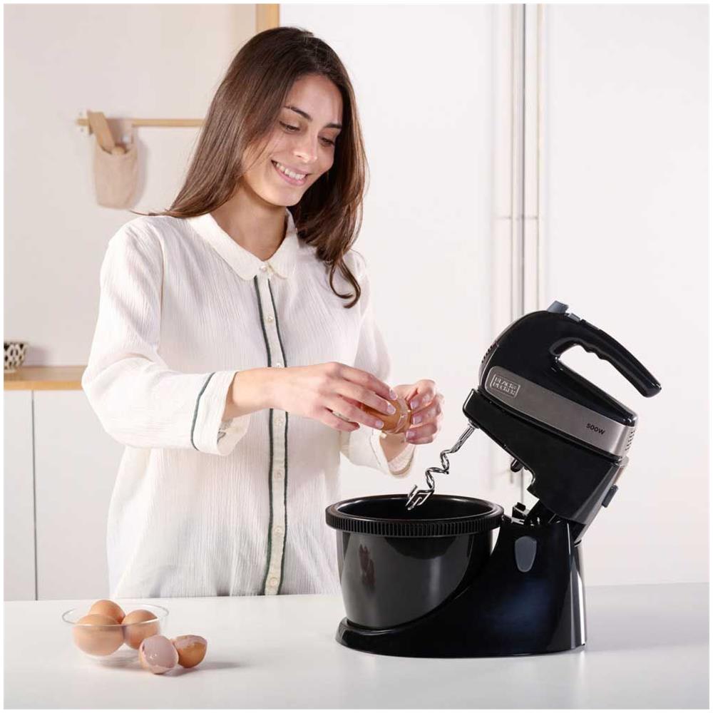 Sbattitore Elettrico BXMXA500E con Ciotola Rotante 2.5 Litri  Potenza 500 Watt 5 Velocità Colore Nero - Foto 4