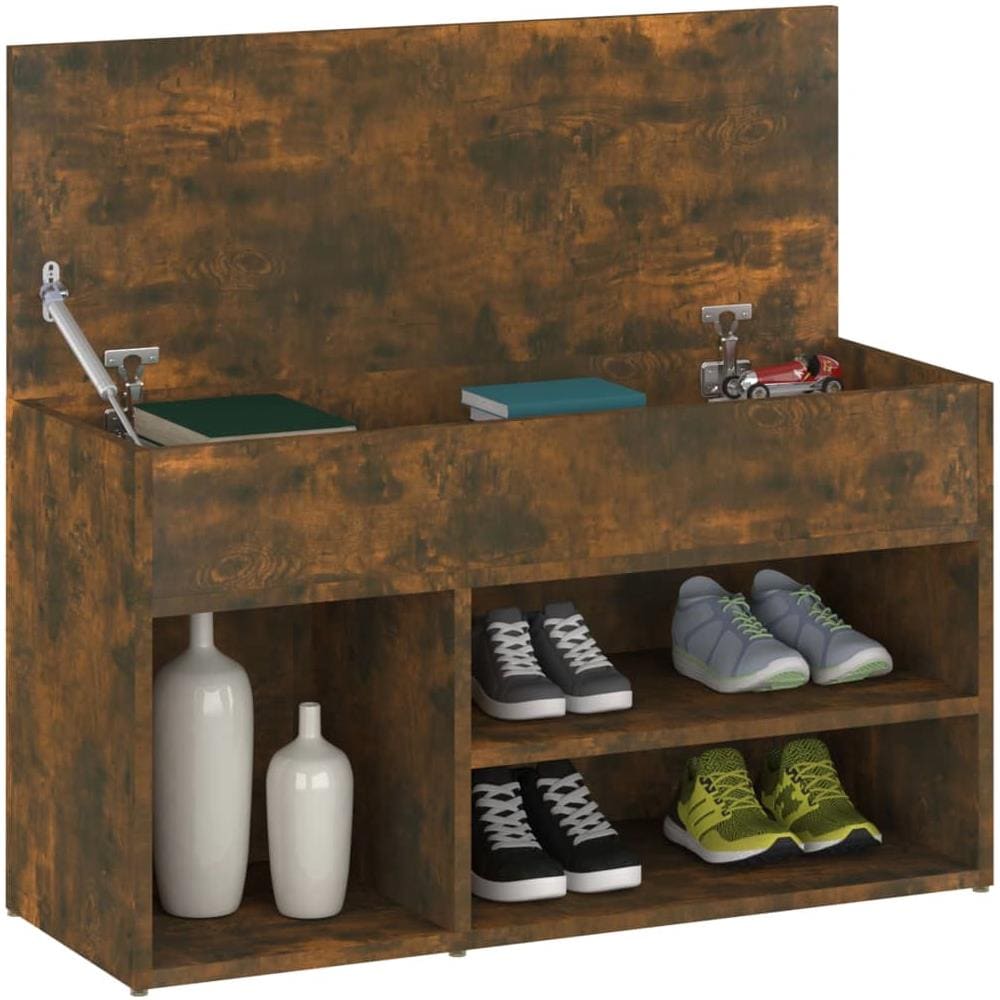 Scarpiera Rovere Fumo 80x30x45 Cm In Legno Multistrato - Foto 3