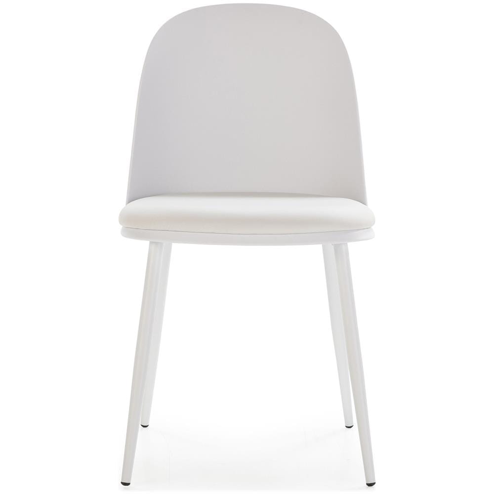 Set Di 4 Sedie Kana Bianche, Gambe In Metallo E Sedile Imbottito - Foto 2