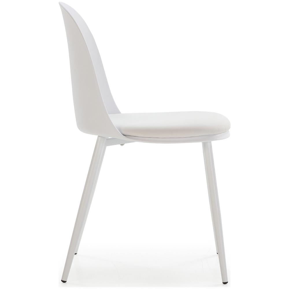 Set Di 4 Sedie Kana Bianche, Gambe In Metallo E Sedile Imbottito - Foto 3