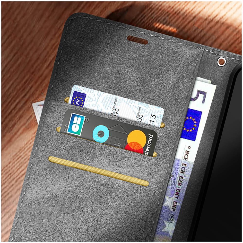 Custodia Portafoglio Grigia Per Xiaomi Redmi Note 12 Similpelle, Supporto Video - Foto 4