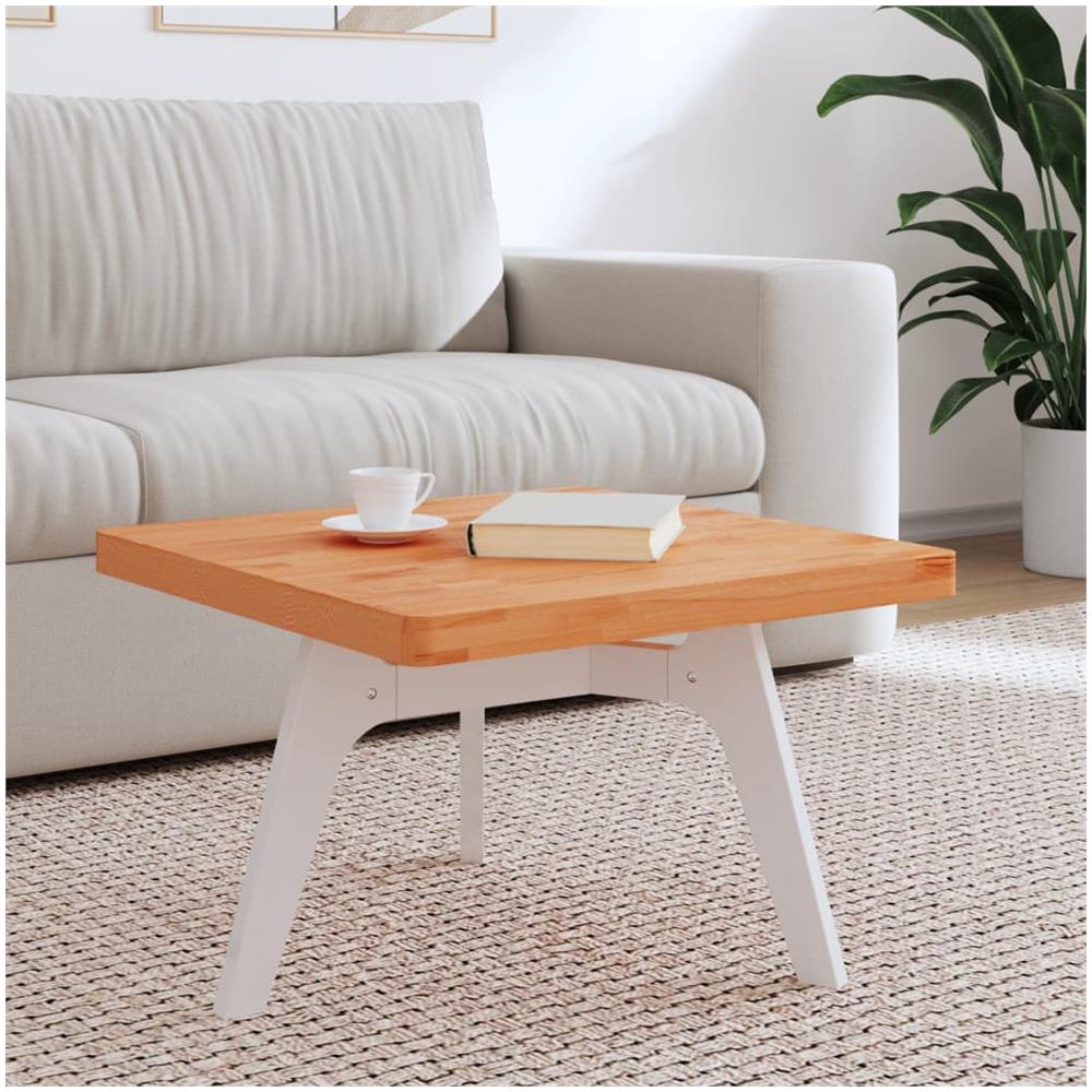 Piano Per Tavolo 60x60x4 Cm Quadrato Legno Massello Di Faggio - Foto 1