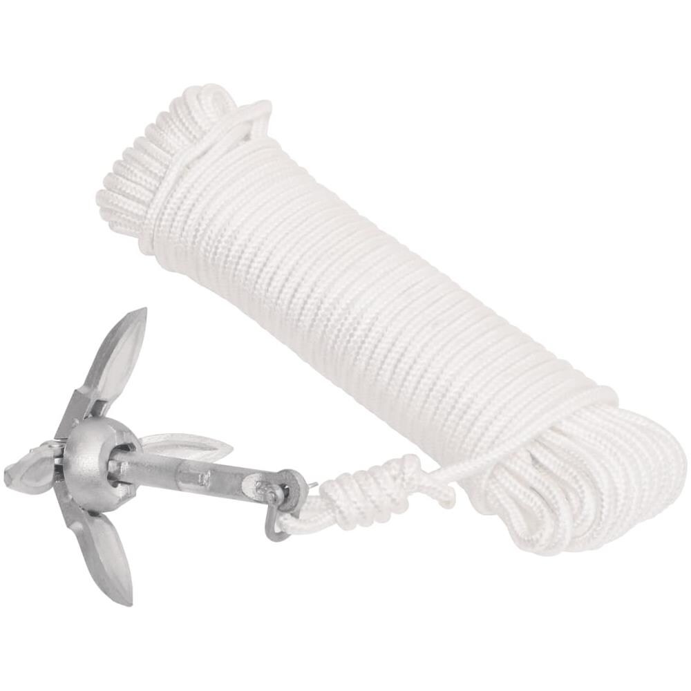 Ancora Pieghevole Con Corda Argento 0,7 Kg In Ferro Malleabile - Foto 3