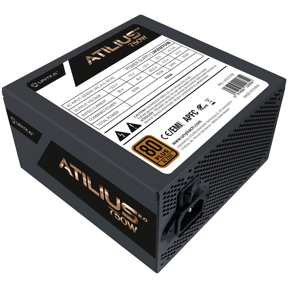 ATX Atilius 2.0 Black 750W 80+ Bronze alimentatore per computer 20+4 pin ATX Nero - Foto 2