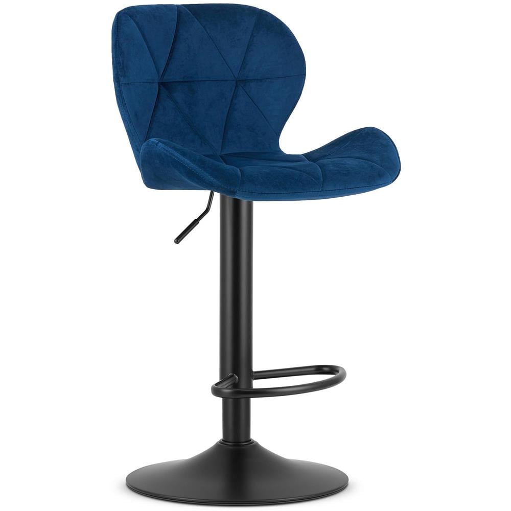 Sgabello in velluto WEST - Blu navy per soggiorno, cucina, sala da pranzo - Foto 1