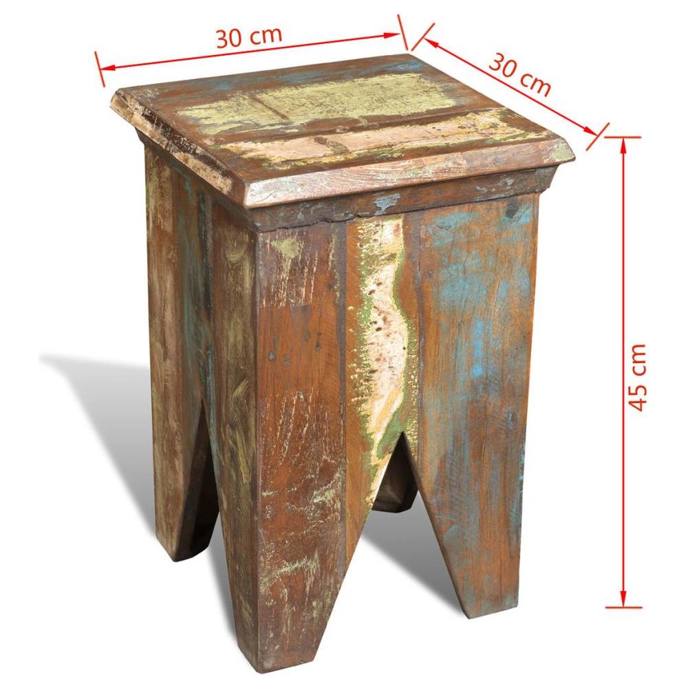 Antica Sedia A Sgabello In Legno Riciclato - Foto 18