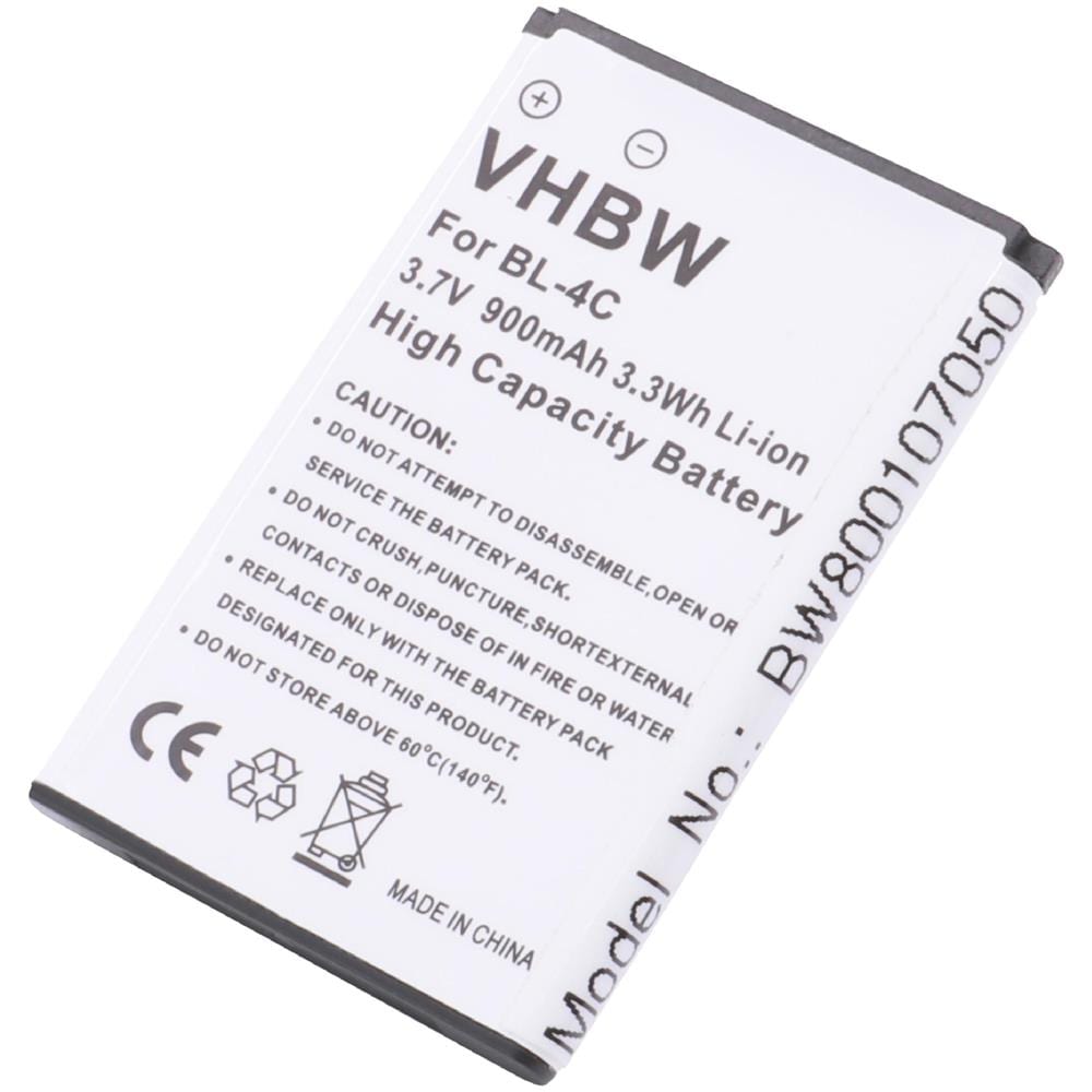 Li-ioni Batteria 900mah (3.7v) Per Cellulare, Smartphone Nokia 1265, 1325, 2650, 2651, 2652, 3108, 5100, 6066, 6088, 6100 Come Bba-07, Bk-bl-4c. - Foto 1