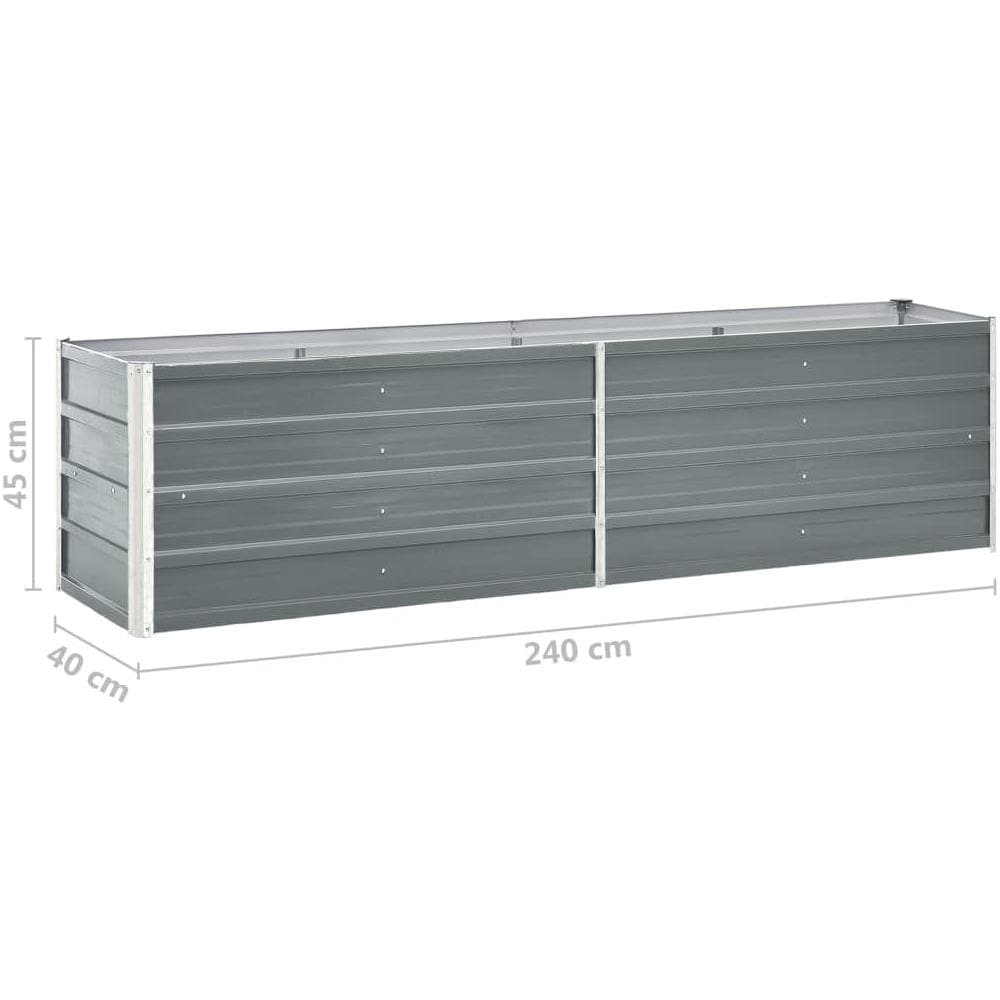 Fioriera Per Giardino In Acciaio Zincato 240x40x45 Cm Grigio - Foto 6
