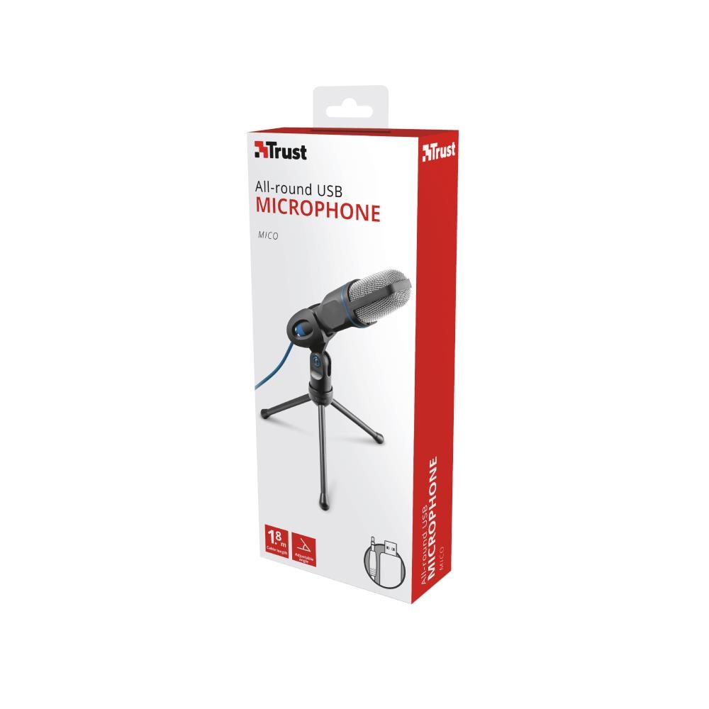 Microfono Connessioni USB e 3,5 mm con Supporto da Tavolo Colore Nero e Blu - Foto 6