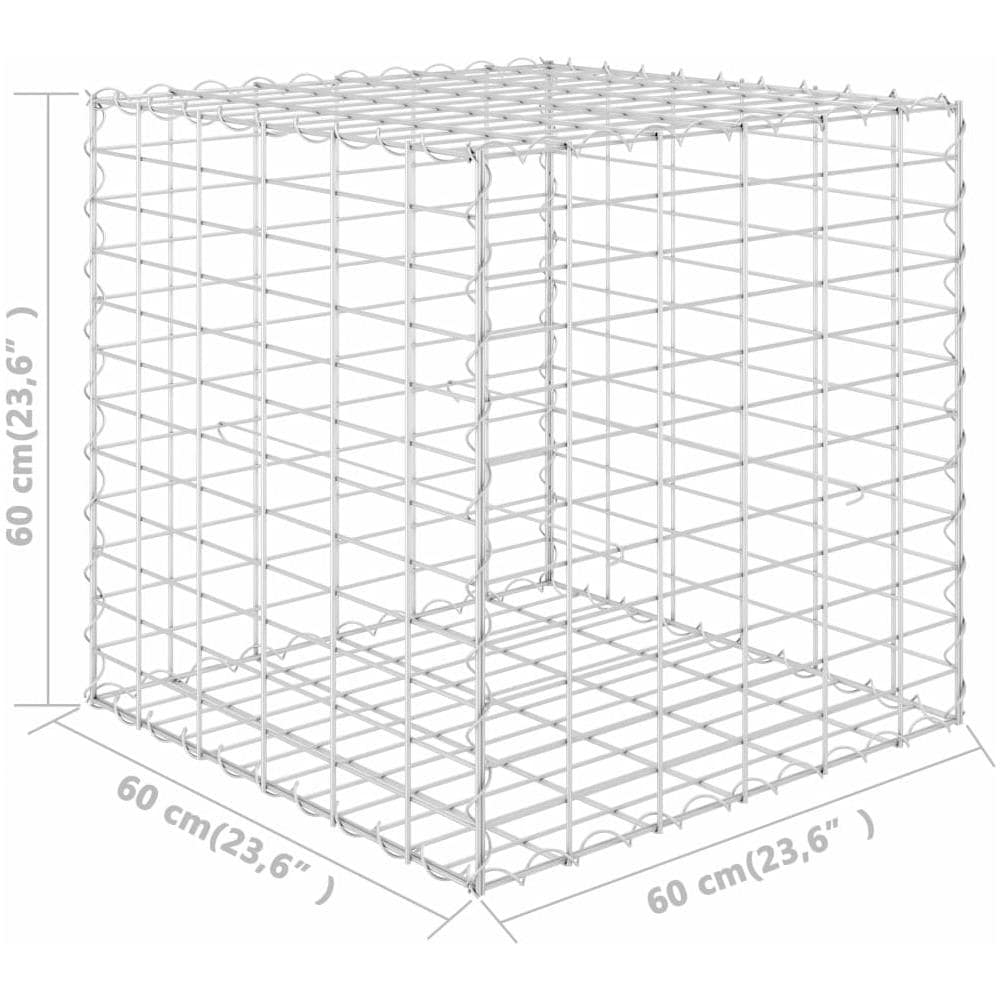 Gabbione Letto Rialzato A Cubo In Filo Di Acciaio 60x60x60 Cm - Foto 8