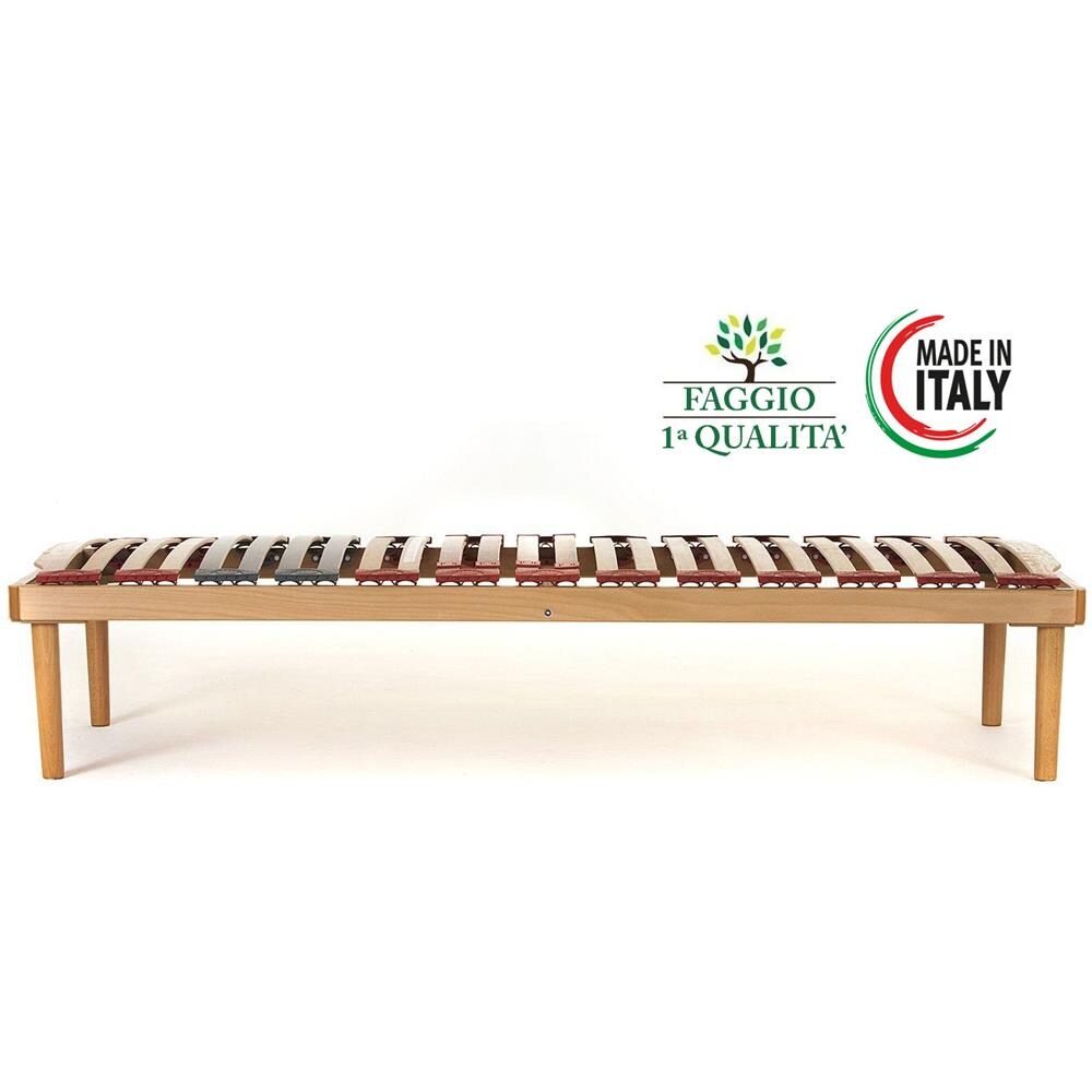 Rete Singola Modello Dynamic Misura 90x190 In Legno Di Faggio Con Doghe Ammortizzate E Basculanti E Regolatori Di Rigidità Zona Lombare - Materassimemory. eu - Foto 4