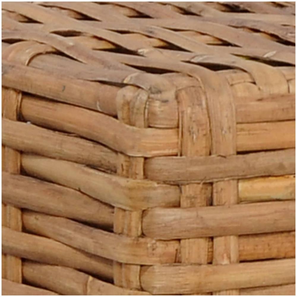 Poggiapiedi con Cuscino in Rattan Naturale 66 x 66 x 37 cm - Foto 2