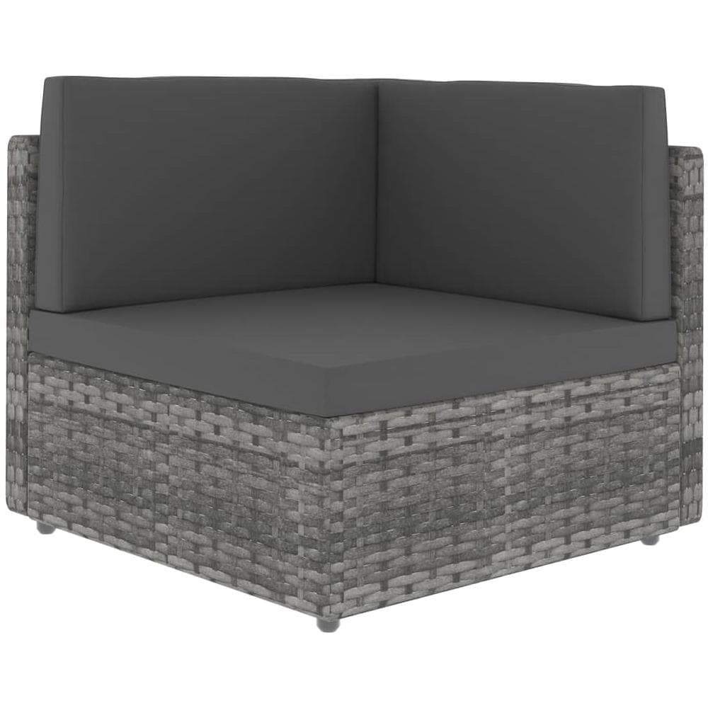 Divano Ad Angolo Modulare In Polyrattan Grigio - Foto 1
