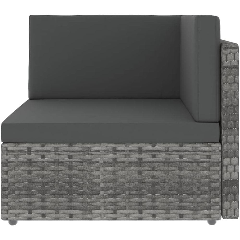 Divano Ad Angolo Modulare In Polyrattan Grigio - Foto 3