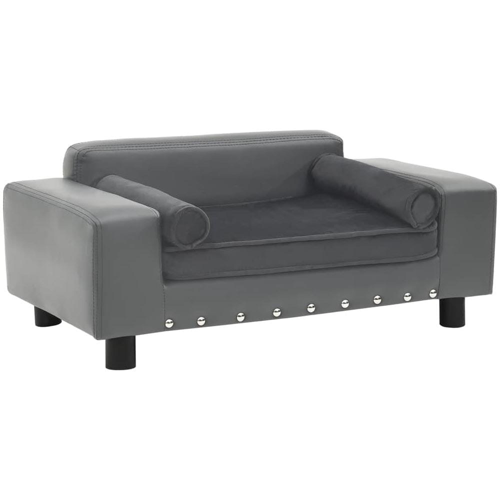 Divano per Cani Grigio 81x43x31 cm in Peluche e Similpelle - Foto 1