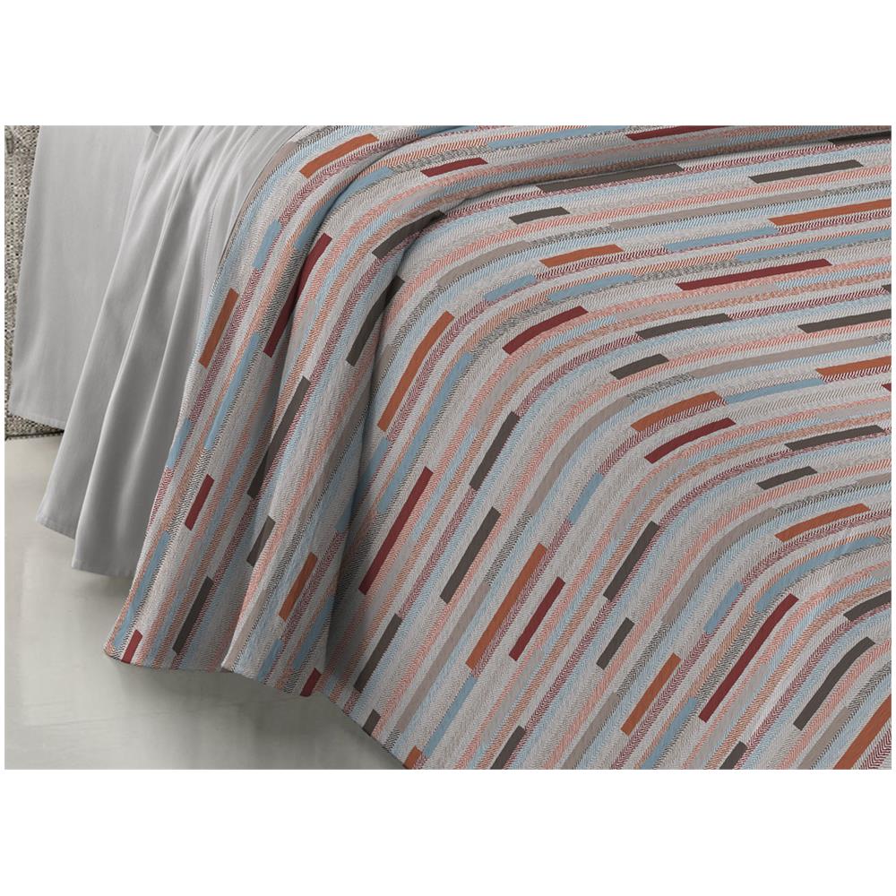 Copriletto Piquet Primavera Estate 100% Cotone Disegno 8230 Astratto Singolo Arancio - Foto 7